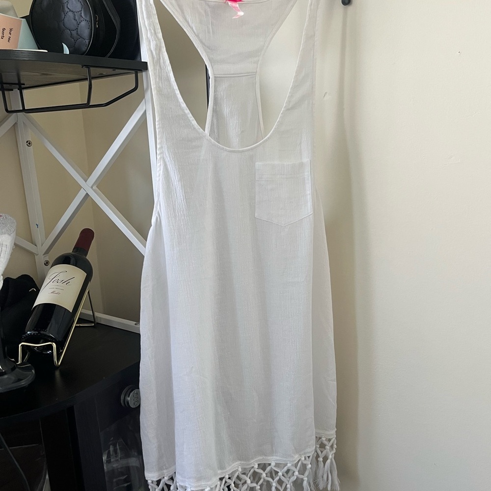 Victoria's Secret White Fringe beachy bohemian Tank Top S - Picture 9 of 9